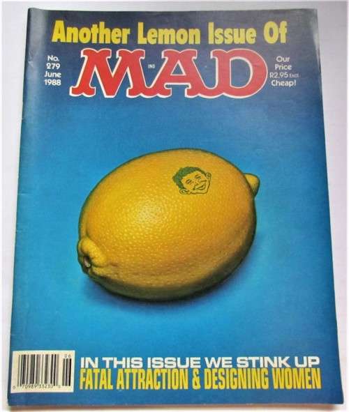 MAD MAGAZINE LEMON ISSUE FATAL ATTRACTION #279 1988