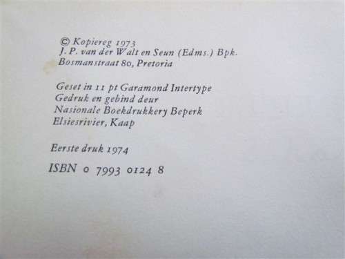 First Print - Mijnheer Jakkals - 1974
