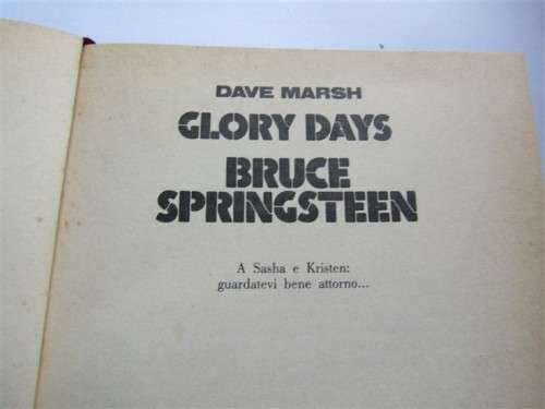 BRUCE SPRINGSTEEN - GLORY DAYS - HARD COVER - THINK BOOK IS ITALIAN