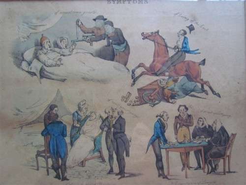 @R1 START@ Vintage Symptoms of Society Evils Print - Framed + Glass