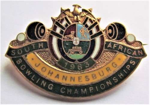 1963 SA BOWLING CHAMPIONSHIPS BADGE