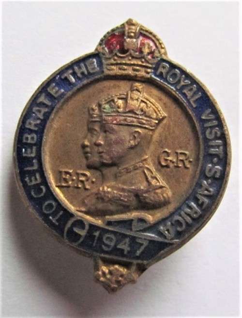 1947 Royal visit to SA enamelled pin badge