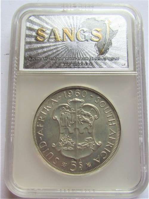 1960 SOUTH AFRICA 5 SHILLINGS - GRADED MS62