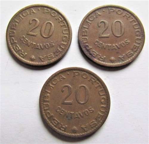 1961 Mozambique 20 Centavos - 1 Bid for all 3