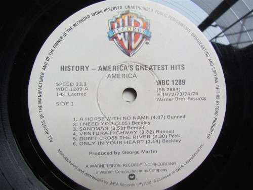 AMERICA'S GREATEST HITS - VINTAGE LP - EXCELLENT