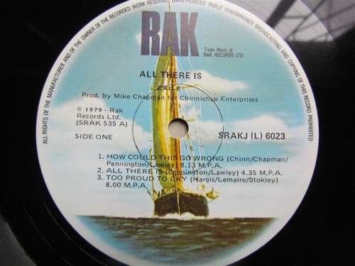 EXILE - ALL THEIR IS - 1979 VINTAGE LP
