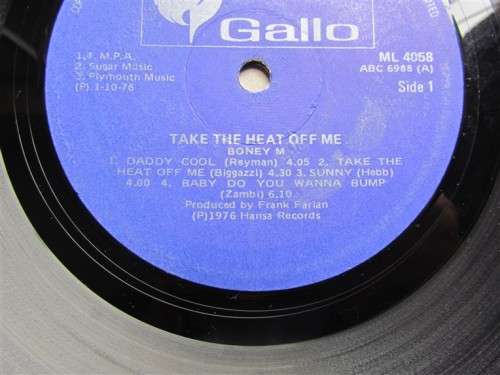 BONEY M - TAKE THE HEAT OFF ME - VINTAGE LP