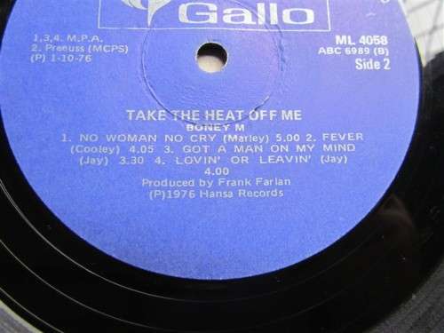 BONEY M - TAKE THE HEAT OFF ME - VINTAGE LP