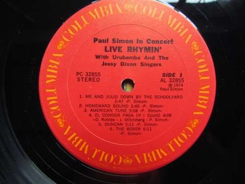 VINTAGE PAUL SIMON IN CONCERT - LIVE RHYMIN - VINTAGE LP