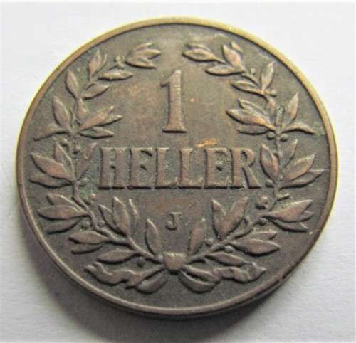 German East Africa GEA 1907(J) 1 Heller