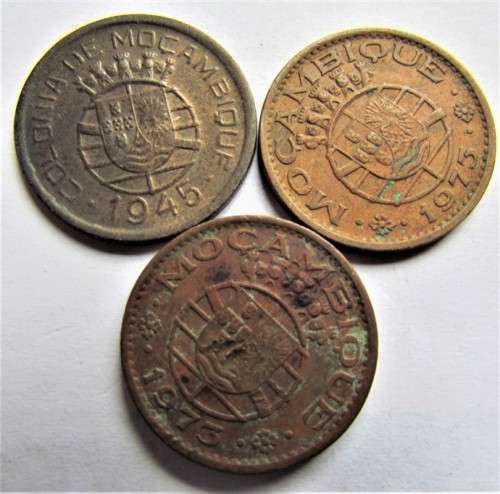 Mozambique 50 Centavos Lot - 1945 + 73 + 75 -  1 bid