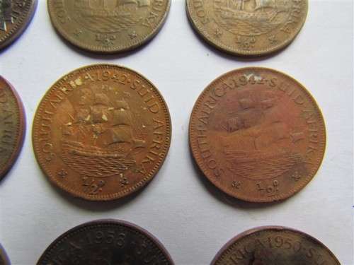 SA Union Half Penny Lot - See pics for dates & condition - 1 bid for all