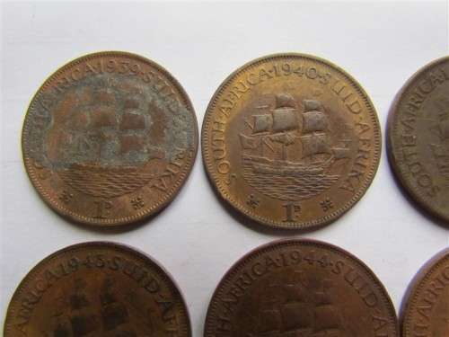 1939 to 1950 Union Penny Lot in Album page - 1 bid for all