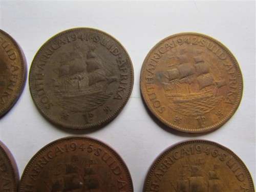 1939 to 1950 Union Penny Lot in Album page - 1 bid for all