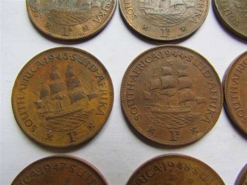 1939 to 1950 Union Penny Lot in Album page - 1 bid for all