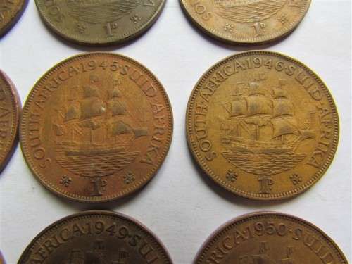 1939 to 1950 Union Penny Lot in Album page - 1 bid for all