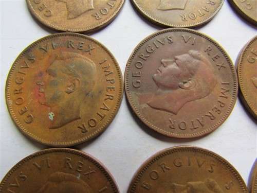1939 to 1950 Union Penny Lot in Album page - 1 bid for all