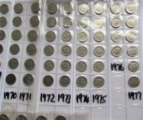 1965 - 1988 Complete 5c collection in album pages - good condition - 1 bid for all **LOW START**