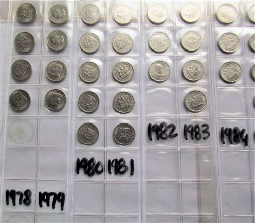 1965 - 1988 Complete 5c collection in album pages - good condition - 1 bid for all **LOW START**