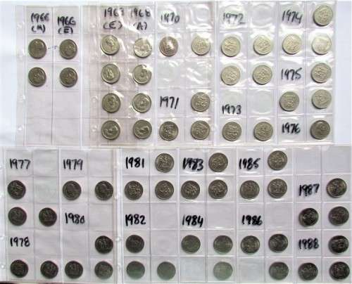 1966 - 1988 50c collection in album pages - 1 bid for all @@LOW START@@