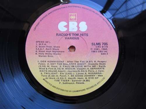 5FM - VOLUME 1 1st TOP HITS - VINTAGE LP - DEPECHE MODE,YAZOO,ELO,+++