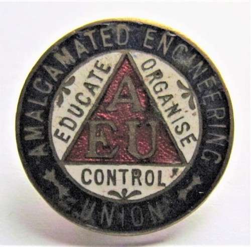 AEU Amalgamated Engineering Union Enamelled Lapel Badge