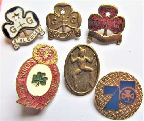 VINTAGE GIRL GUIDES ANNUAL + 6 VINTAGE BADGES - 1 BID FOR ALL
