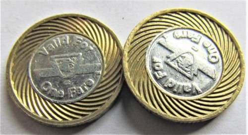 TORONTO 1 FARE TRANSIT TOKENS - BOTH FOR 1 BID
