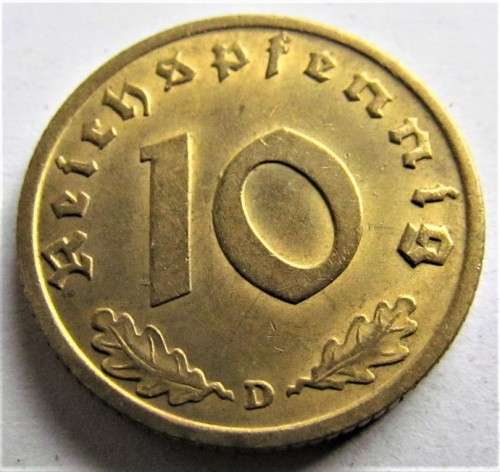 1938 GERMANY 10 REICHSPFENNIG