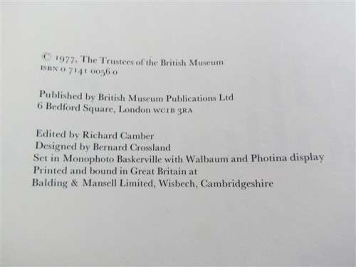 THE BRITISH MUSEUM YEARBOOK - COLLECTORS REFERENCE