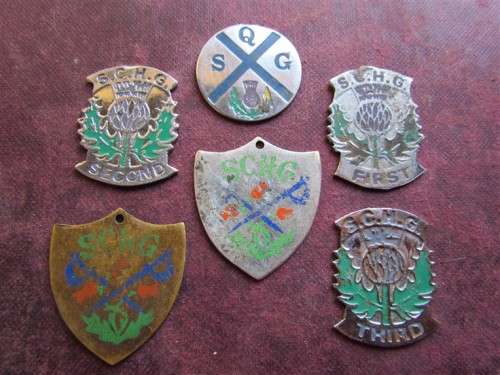 6 X Vintage SCHG Badges/medals - 1 bid for all - Scottish Dancing