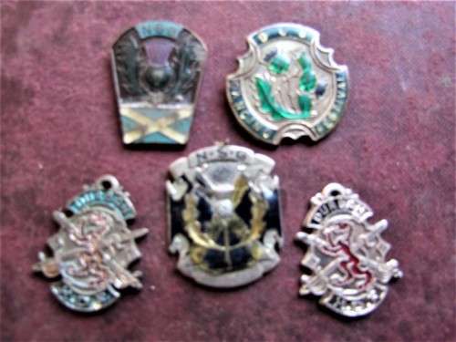 5 X Vintage Scottish Highlands Dancing Badges