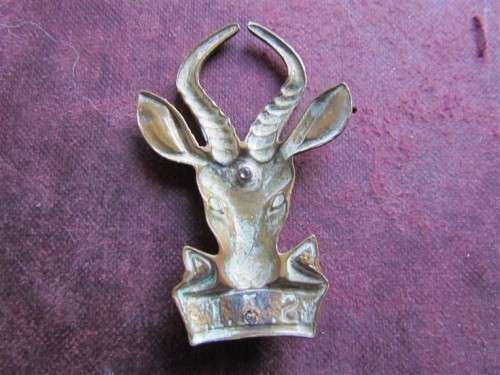 Large SA Infantry Springbok Cap Badge