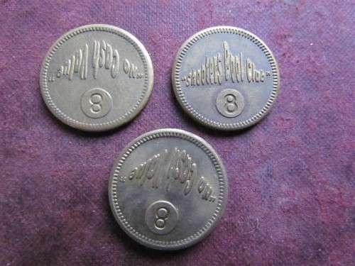 3 x Shooters Pool Club Tokens `8` - 1 bid for all