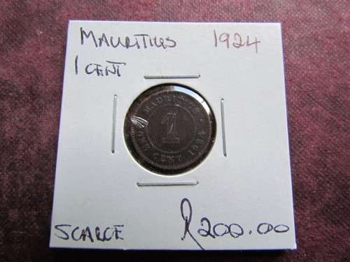 1924 Mauritius 1 Cent scarce date