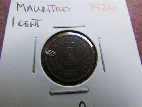 1924 Mauritius 1 Cent scarce date