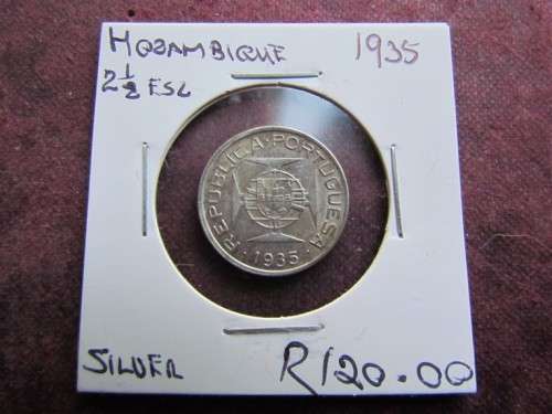 1935 MOZAMBIQUE 2$50 Escudo **SILVER**