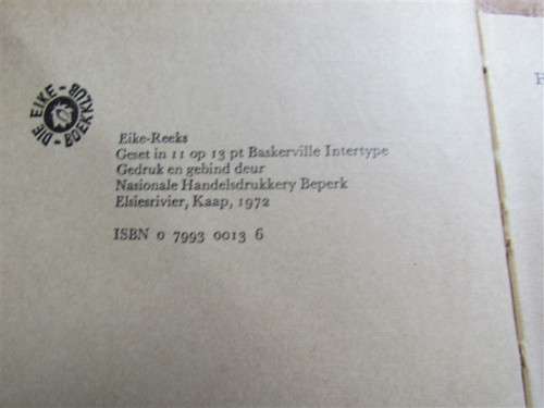 EK WAS DIE VREEDELING -Dricky Beukes- Eerste Uitgawe & Druk 1972
