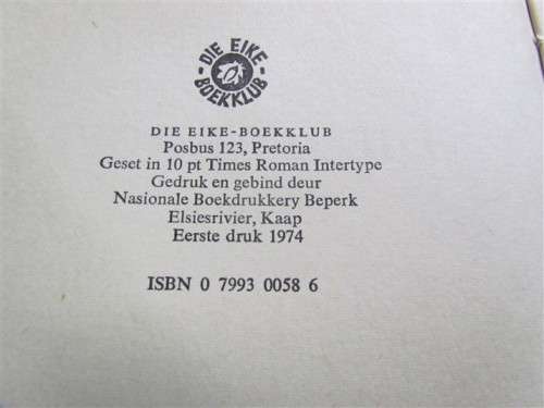 Die Jare Roep - Dricky Beukes - Eerste Uitgawe 1974