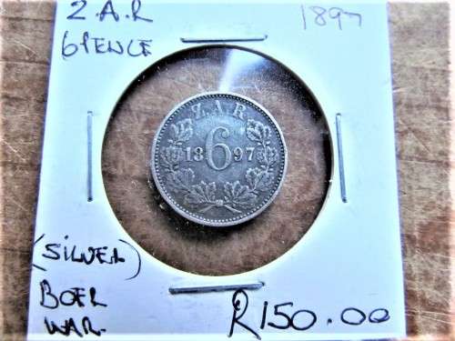1897 ZAR 6d Sixpence - see details **SILVER**