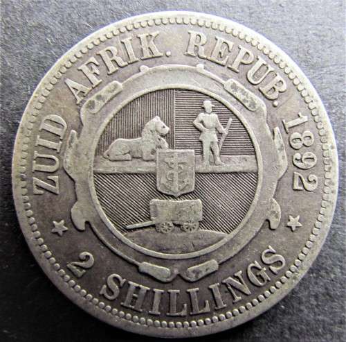 1892 ZAR 2/ Florin **Low Mintage** SILVER **