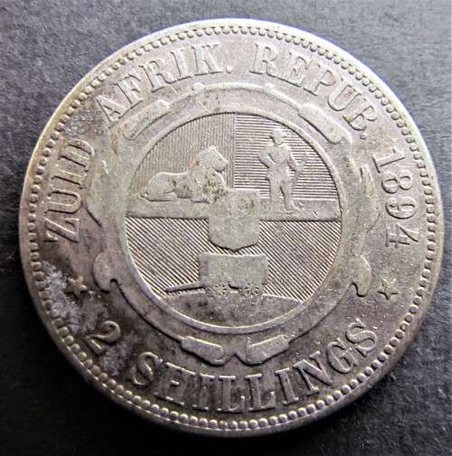 1894 ZAR 2/ Florin **Low Mintage** SILVER **
