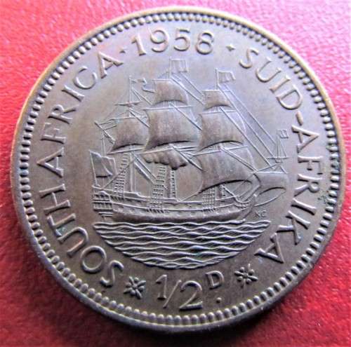 1958 Half Penny 1/2d SA UNION