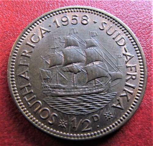1958 Half Penny 1/2d SA UNION