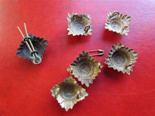 6 X VINTAGE RANK PIPS - 5 X ENAMELLED - 1 BID FOR ALL