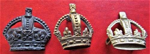 3 X BRITISH CROWN BADGES - 1 BID FOR ALL 3