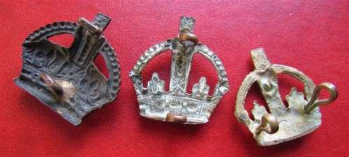 3 X BRITISH CROWN BADGES - 1 BID FOR ALL 3