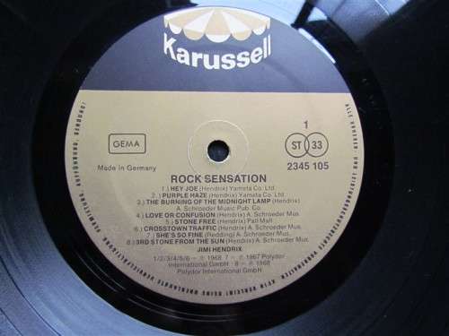 JIMI HENDRIX - ROCK SENSATION - VINTAGE LP