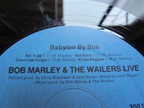 BOB MARLEY - BABYLON BY BUS - VINTAGE LP WITH NO COVER