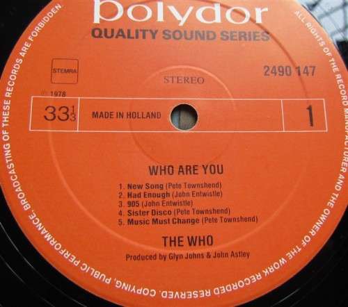 THE WHO - WHO ARE YOU - VINTAGE LP